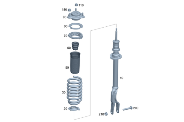 Shock-Absorber Strut - Mercedes-Benz (294-320-65-01)