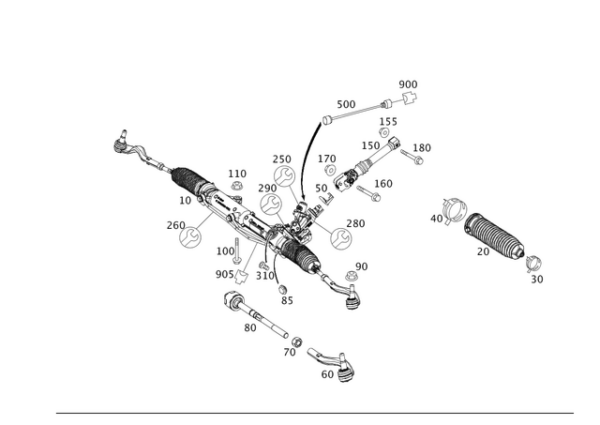 Steering Box Assembly - Mercedes-Benz (212-460-37-00-80)