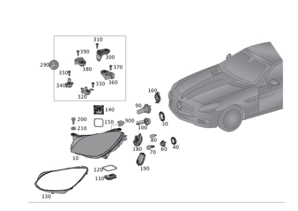 Headlamp Assembly - Right - Mercedes-Benz (172-906-89-00)