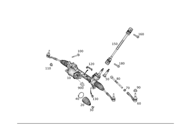 Exchange Steering Gear - Mercedes-Benz (166-460-60-00-64)