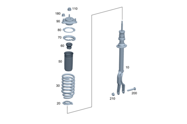 Shock-Absorber Strut - Mercedes-Benz (295-320-38-00)
