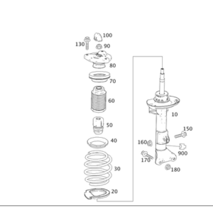 Air Spring Strut - Mercedes-Benz (166-320-14-68)