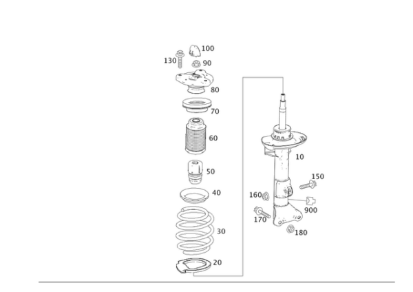 Shock-Absorber Strut - Mercedes-Benz (204-323-10-00)